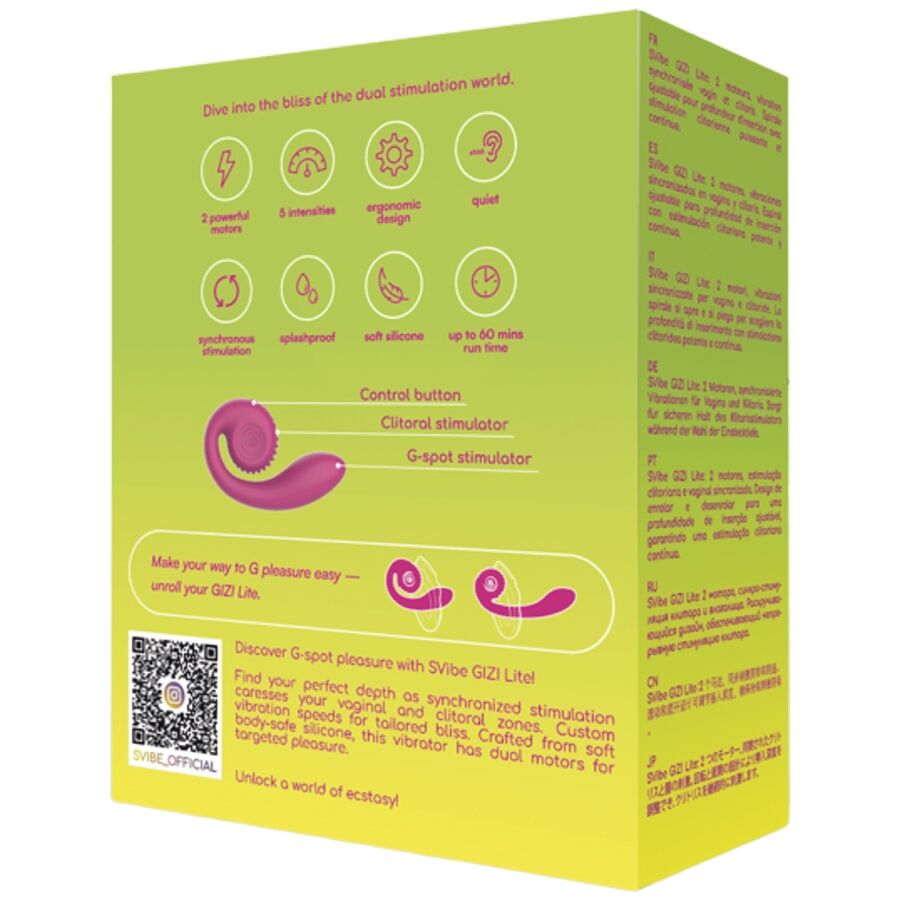 SNAIL VIBE - VIBRATORE ROSA GIZI LITE DOPPIO PUNTO G E CLITORIDEO