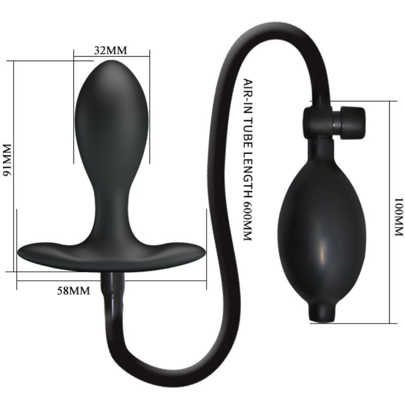 PRETTY LOVE - PLUG ANALE GONFIABILE NERO