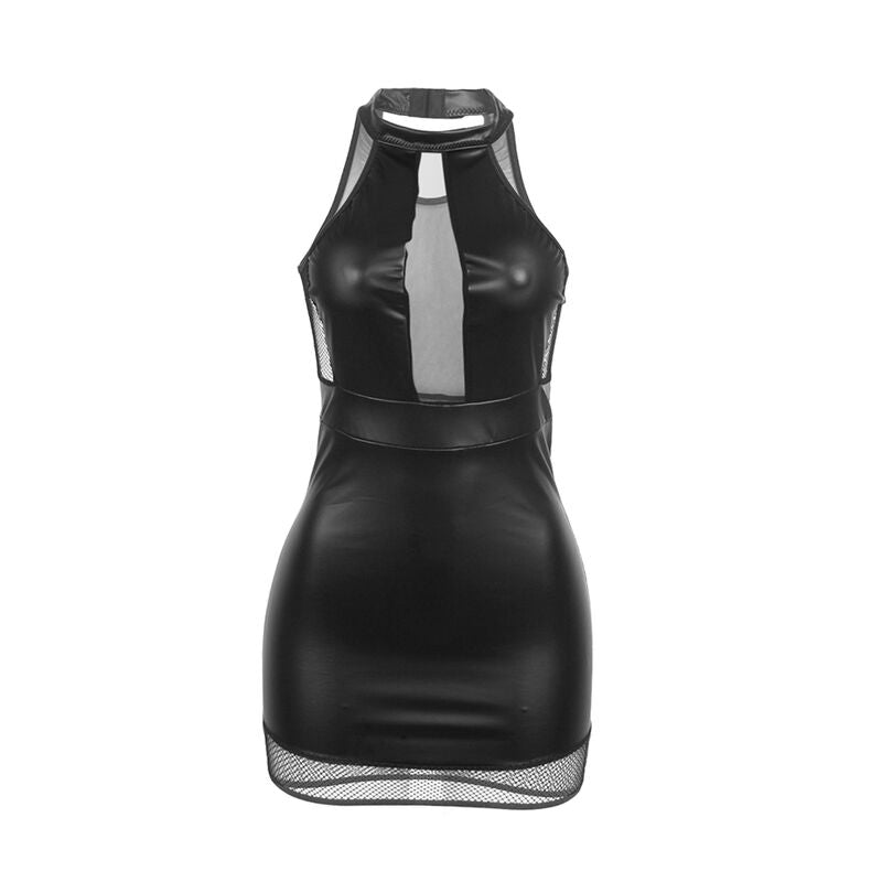 SUBBLIME - 955489 ABITO CON SCOLLO ALTO E TRASPARENZE NERO L/XL