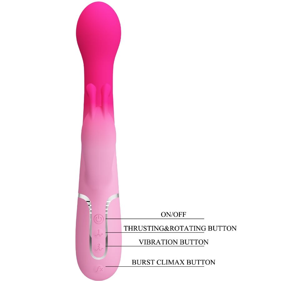 PRETTY LOVE - DEJON 3 IN 1 MULTIFUNZIONE VIBRATORE CONIGLIO ROSA