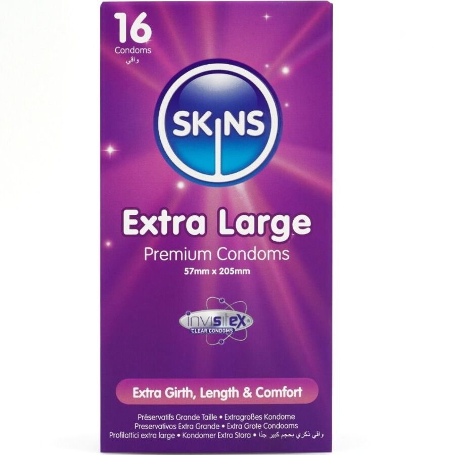 SKINS - PRESERVATIVI EXTRA LARGE PREMIUM CONFEZIONE DA 16