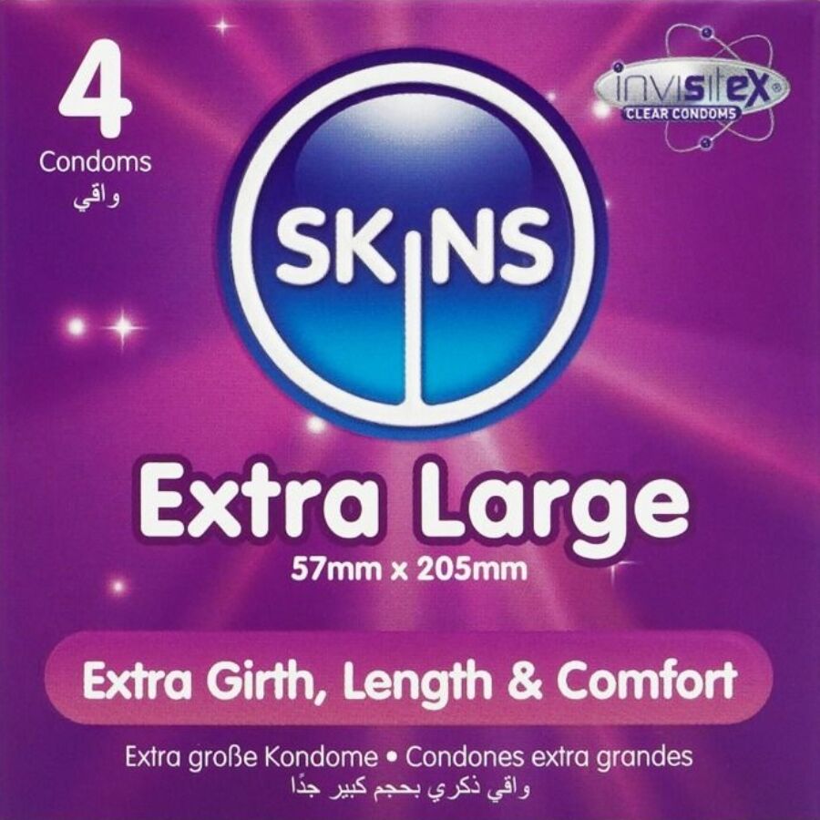 SKINS - PRESERVATIVI EXTRA LARGE PREMIUM CONFEZIONE DA 4