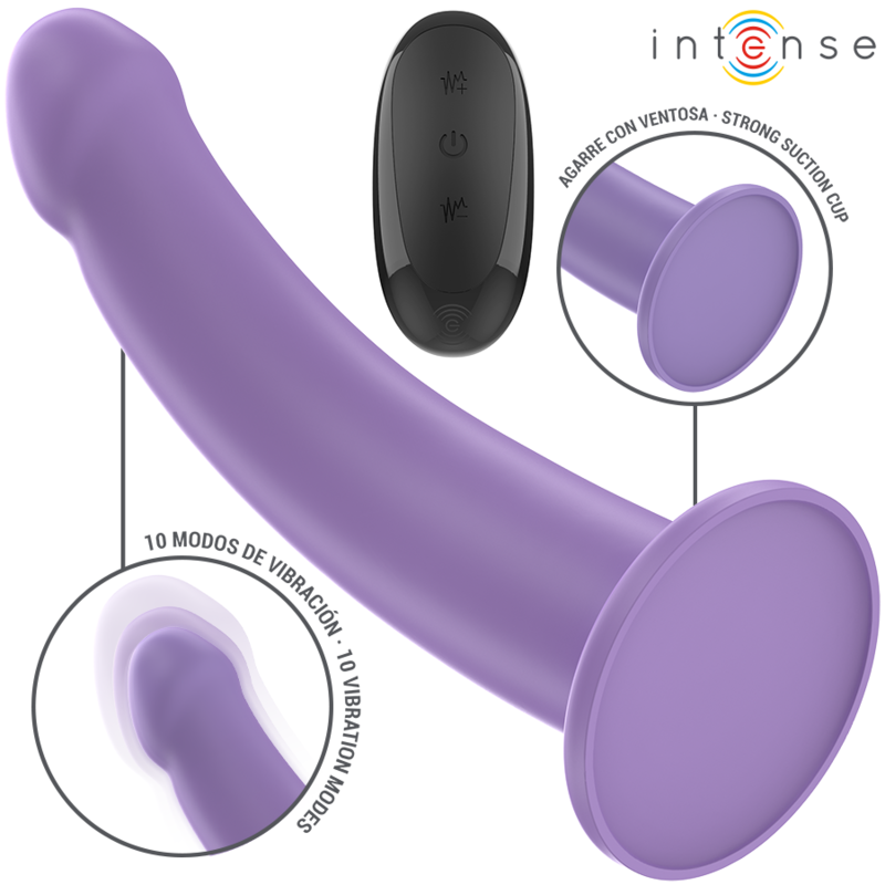 INTENSE - VIBRATORE EDDIE 17,5 CM 10 VIBRAZIONI VIOLA TELECOMANDO