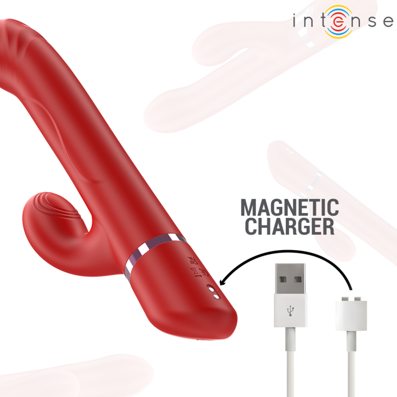 INTENSE - LELE VIBRATORE MULTIFUNZIONE ROTANTE E OSCILLANTE E STIMOLANTE ROSSO