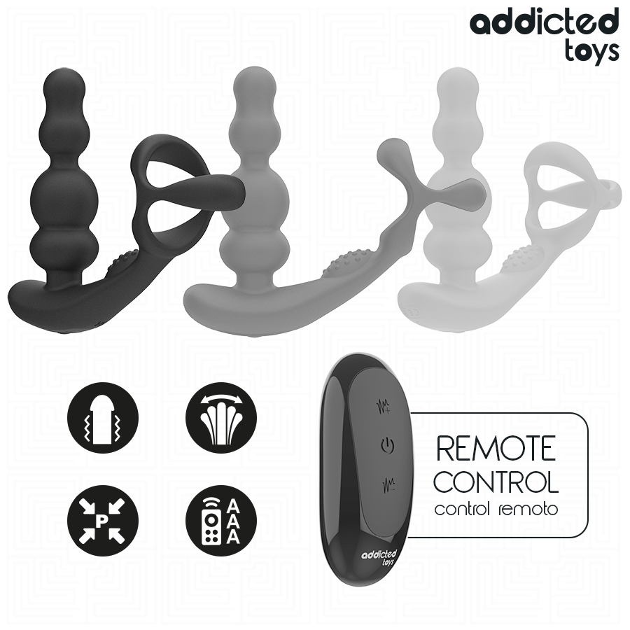 ADDICTED TOYS - MASSAGGIATORE PROSTATICO ROTANTE CON TELECOMANDO