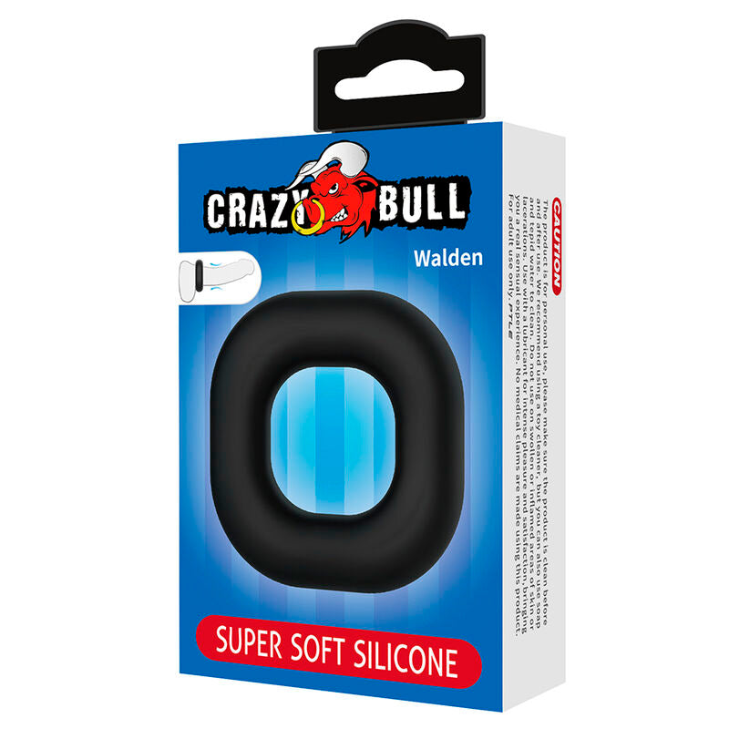 CRAZY BULL - ANELLO PER PENE WALDEN IN SILICONE SUPER MORBIDO NERO
