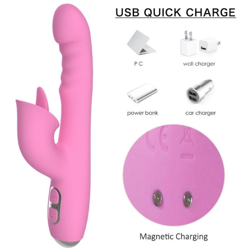 NALONE - T-MAY VIBRATORE MAGIC STICK RABBIT - ROSA