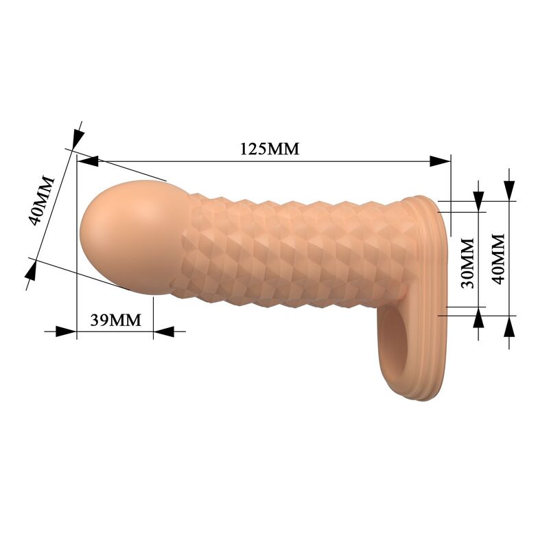PRETTY LOVE - WOLFRAM MANICOTTO PER ALLUNGAMENTO DEL PENE 11,5 CM Ø 3,8 CM NATURALE