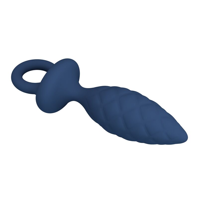 MR PLAY - PLUG ANALE TESTURIZZATO CON ANELLO BLU M
