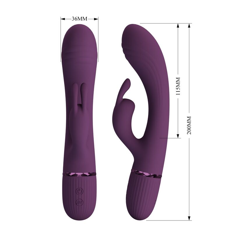 PRETTY LOVE - ROCCO VIBRATORE A FORMA DI CONIGLIO RICARICABILE 10 FUNZIONI VIOLA