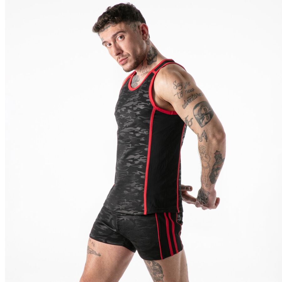 LOCKER GEAR - CANOTTA CON ACCESSO MILITARE COMPLETO ROSSA M