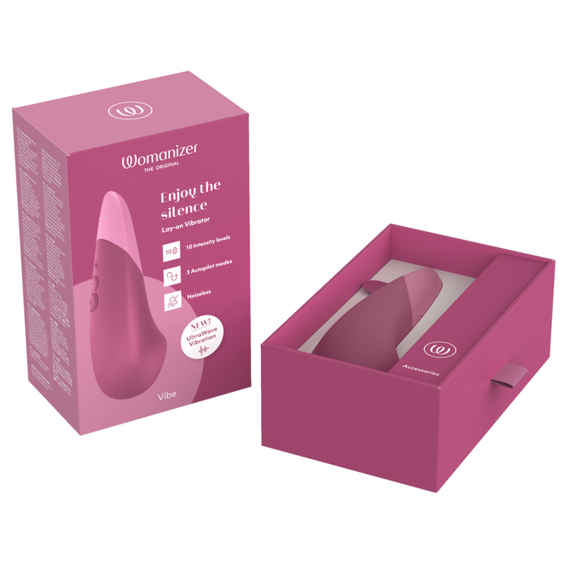 WOMANIZER - VIBE LAY-ON VIBRATORE SILENZIOSO ROSA SCURO