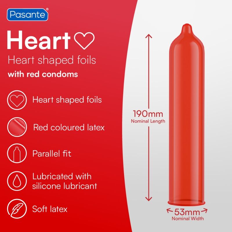 PASANTE - PRESERVATIVI ROSSO A FORMA DI CUORE 144 UNIT